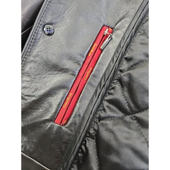 Cole Haan City Lambskin Leather Car Coat Men's Small Black Removable Lining EUC - Picture 11 of 16
